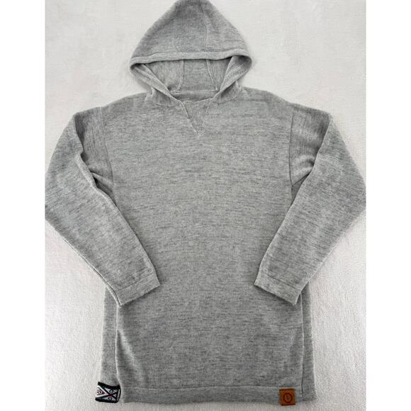 PAKA Hoodie Sweater Size Large Royal Alpaca Wool Gray Handknit Peru L Unisex - Picture 2 of 8